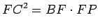 $\displaystyle FC^2=BF\cdot FP$
