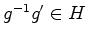 $ g^{-1}g'\in H$