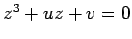 $ z^3+uz+v=0$